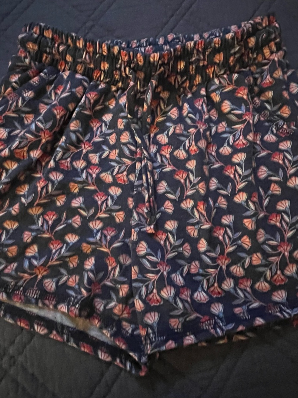 Grace & Lace Navy Short with Orange Floral Print